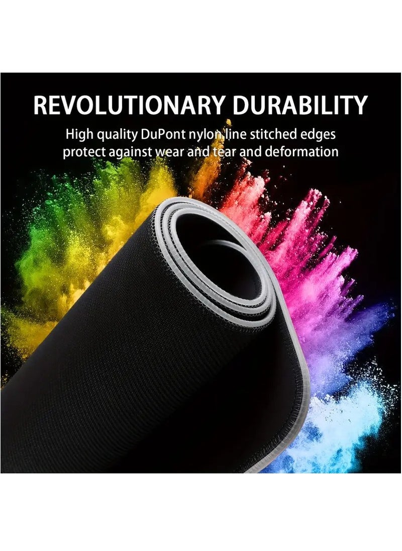 LIMOS - RGB Gaming Mouse Pad, Large LED Mousepad With A Premium-textured Cloth Surface. It Has A Non-slip Rubber Base To Protect Your Laptop, Keyboard, Mouse And Desktop From Spills And Scratches. It Is Ideal For Gaming And Working, And It Measures 80 X 30 Cm - Image 1