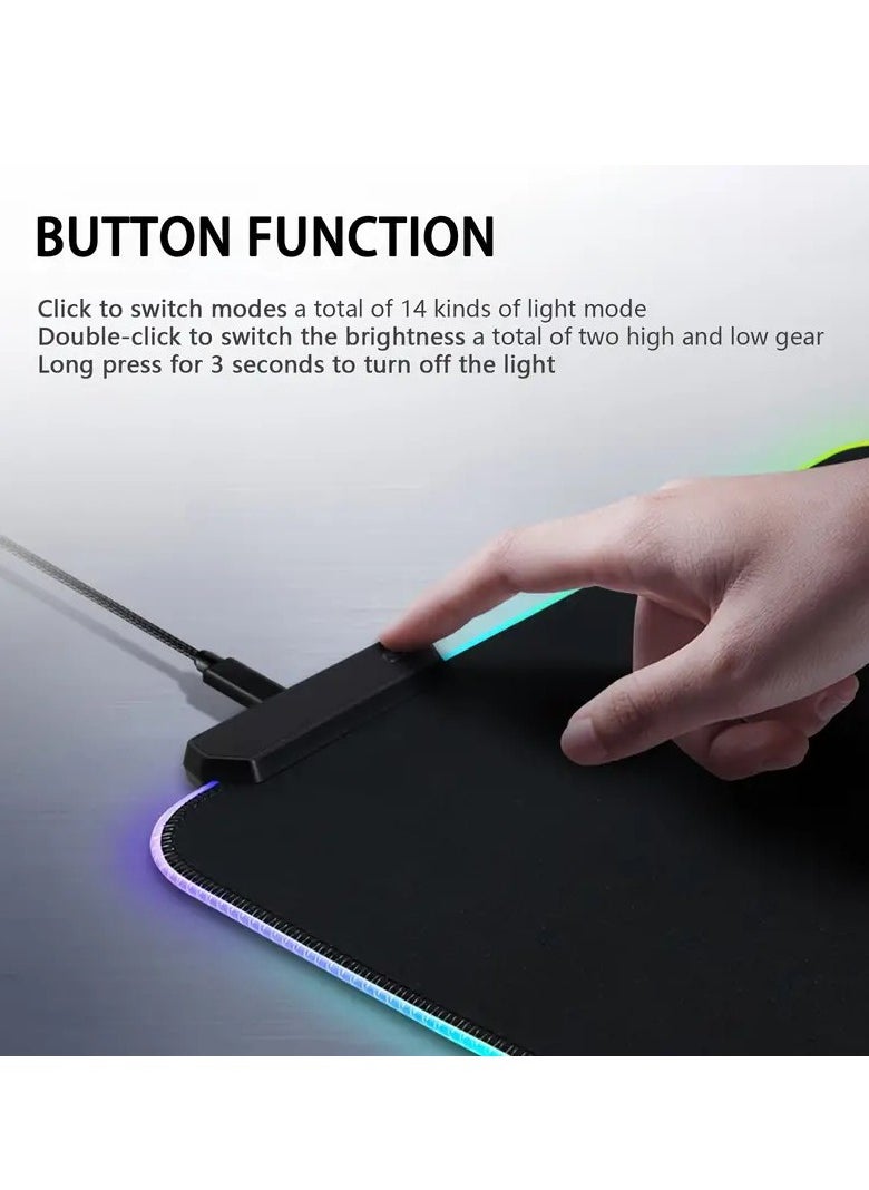 LIMOS - RGB Gaming Mouse Pad, Large LED Mousepad With A Premium-textured Cloth Surface. It Has A Non-slip Rubber Base To Protect Your Laptop, Keyboard, Mouse And Desktop From Spills And Scratches. It Is Ideal For Gaming And Working, And It Measures 80 X 30 Cm - Image 1