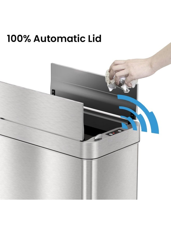 iTouchless Itouchless 18 Gallon Wings-Open Sensor Trash Can With Absorbx Odor Filter And Pet-Proof Lid, 68 Liter Stainless Steel Automatic Touchless Kitchen Garbage Bin  - Image 2