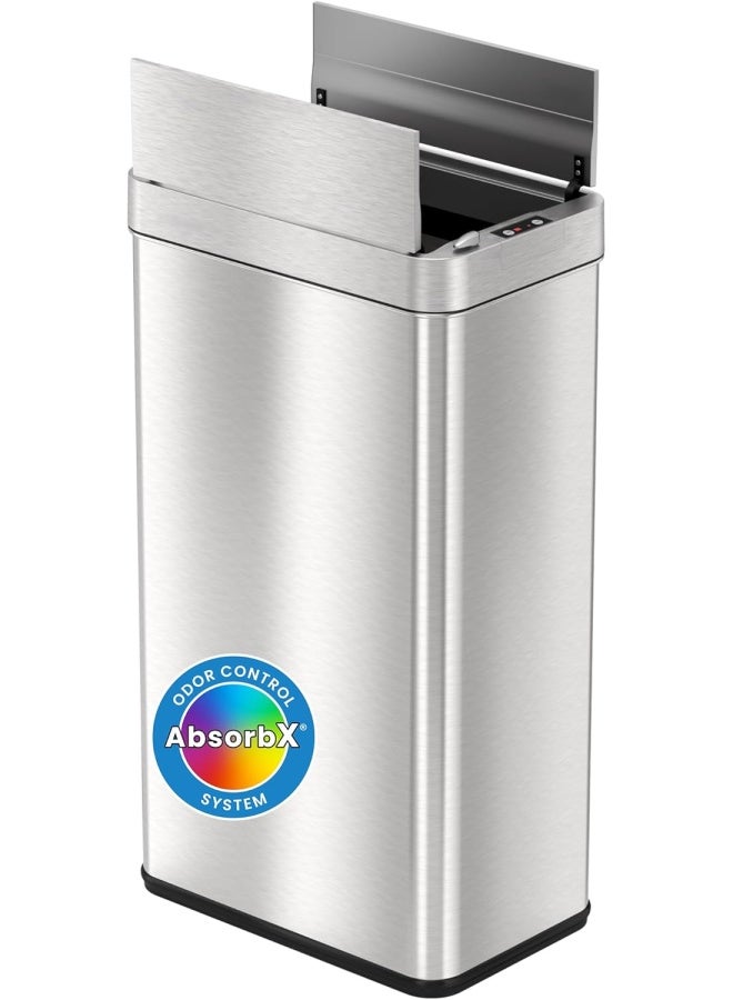 iTouchless Itouchless 18 Gallon Wings-Open Sensor Trash Can With Absorbx Odor Filter And Pet-Proof Lid, 68 Liter Stainless Steel Automatic Touchless Kitchen Garbage Bin  - Image 1