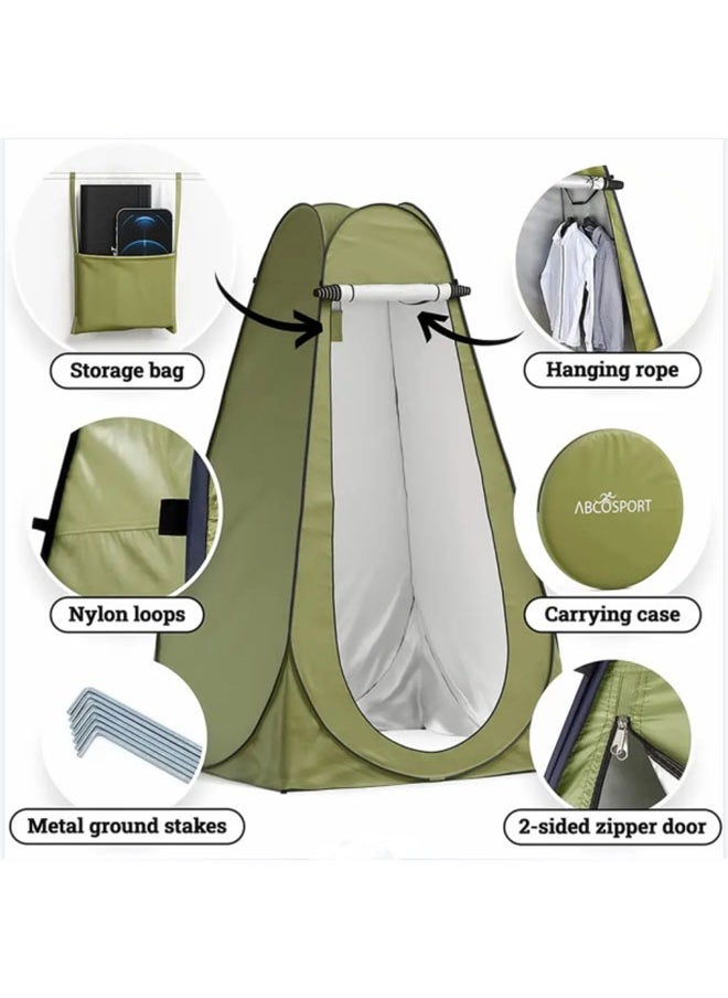 Arabest Pop Up Portable Shower Tent with Floor for Camping Instant Outdoor Privacy Shelter Tent for Camping and Beach Easy Setup Foldable with Carry Bag Lightweight and Sturdy  - Image 2
