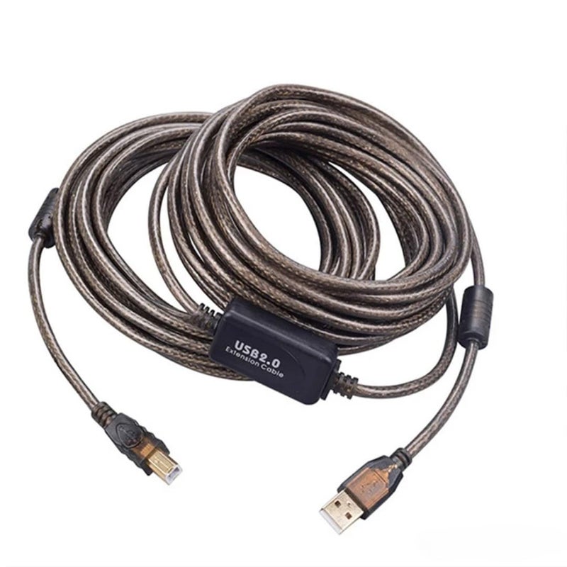 USB 2.0 A-Type to B-Type Cable 10m Long High-Speed Printer & Scanner Extension
