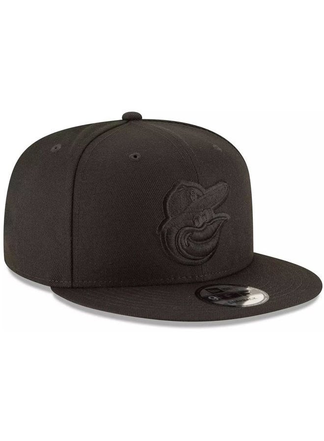 NEW ERA MLB 9FIFTY Black Black Primary Logo Team Adjustable Snapback Hat Cap One Size Fits All, Baltimore Orioles, One size - Image 3