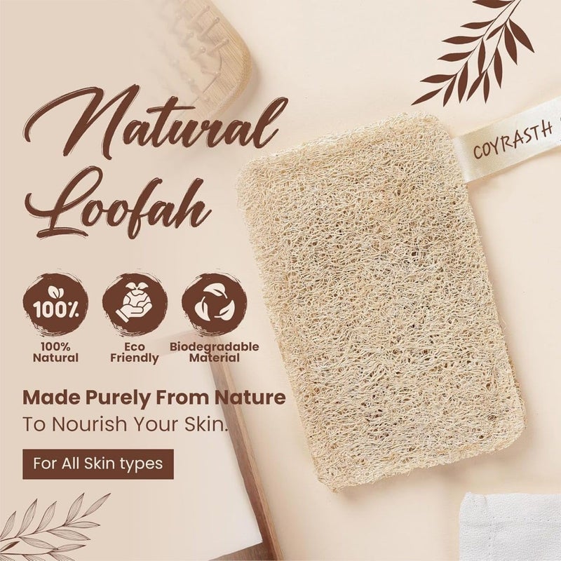COYRASTH Natural Organic Bath Loofah Sponges, Large Exfoliating Shower Loofah Body Scrubbers Buff Away Dead Skin, Sun Dried Bath Loofah | Body Sponge & Scrubber for Men & Women (Pack of 2) - Image 2