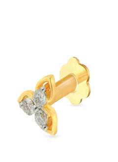 Malabar Gold and Diamonds دبوس أنف من الألماس الأصفر النقي 18 قيراطًا 750 درجة نقاء MNGNNP0289YVVSVS-GH للنساء  - Image 1