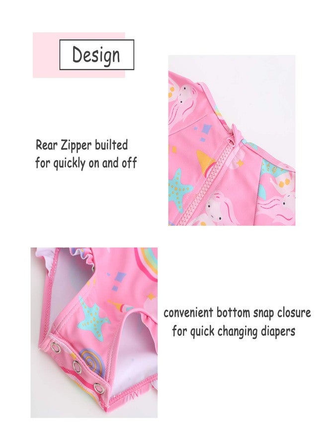 HowJoJo Baby Girls One Piece Swimsuits Long Sleeve Bathing Suits UPF 50+/Sun Protection Rash Guard Shirts 12-18 Month - Image 4