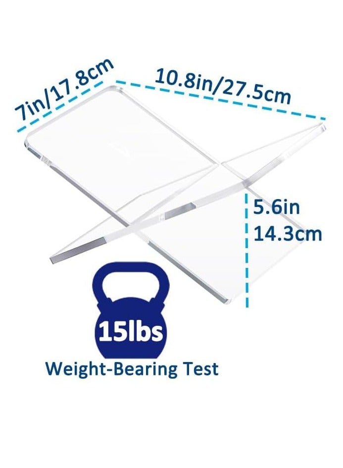 تي بي جي بي حامل كتاب أكريليك بحجم 11 × 7 × 6 بوصة، حامل عرض مفتوح للكتب الكبيرة مثل كتب الطهي، كتب الفن، الإنجيل، القرآن، دفتر الضيوف، حامل كتب للقراءة على الطاولة (شفاف) - Image 2