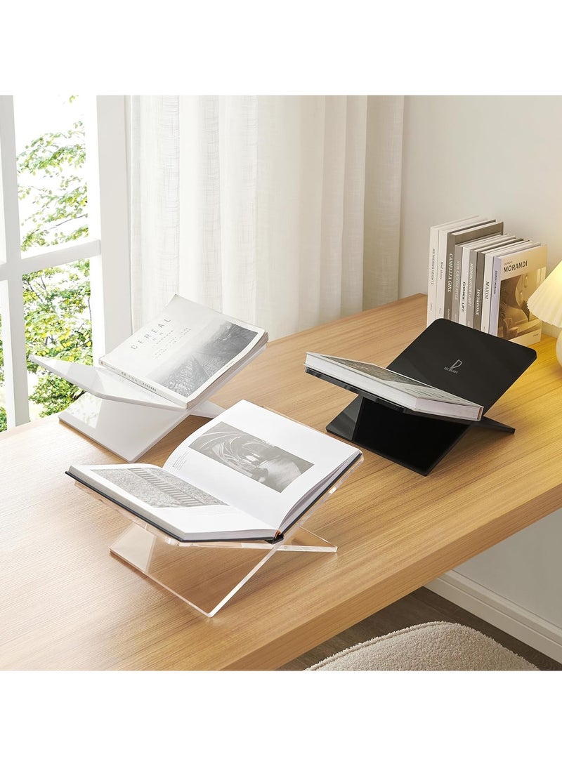 تي بي جي بي حامل كتاب أكريليك بحجم 11 × 7 × 6 بوصة، حامل عرض مفتوح للكتب الكبيرة مثل كتب الطهي، كتب الفن، الإنجيل، القرآن، دفتر الضيوف، حامل كتب للقراءة على الطاولة (شفاف) - Image 5