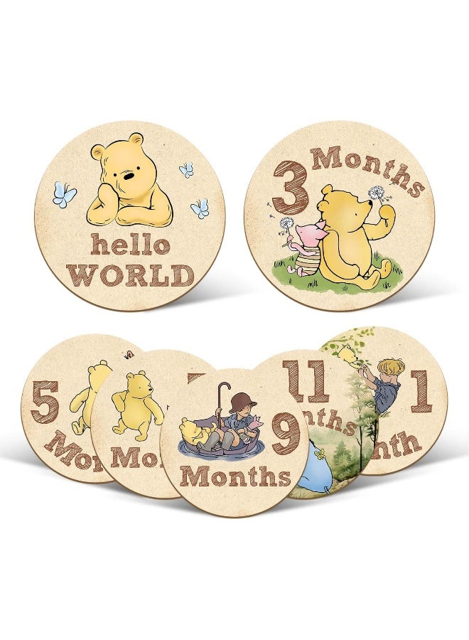 ALodr 7 Pcs Winnie Baby Monthly Milestone Markers - Image 1