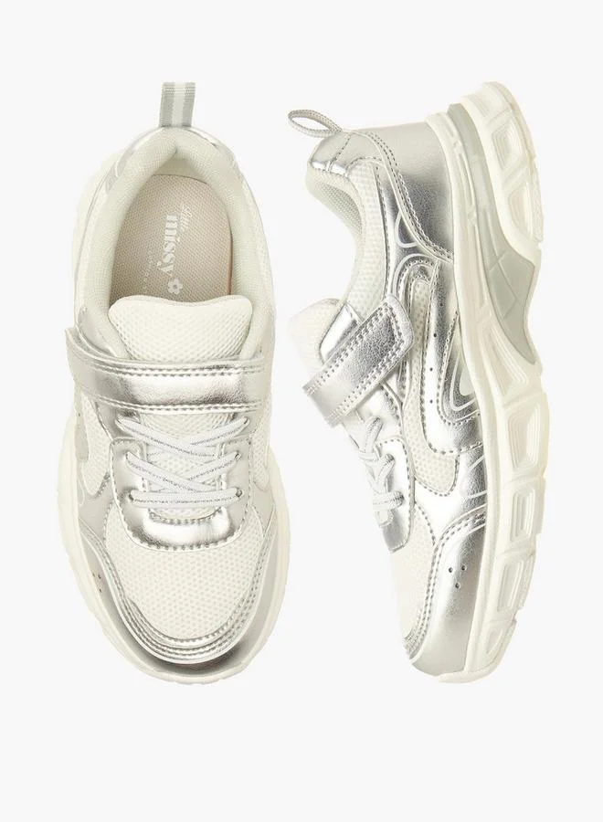 ليتل ميسي Girls Hook & Loop School Sneakers