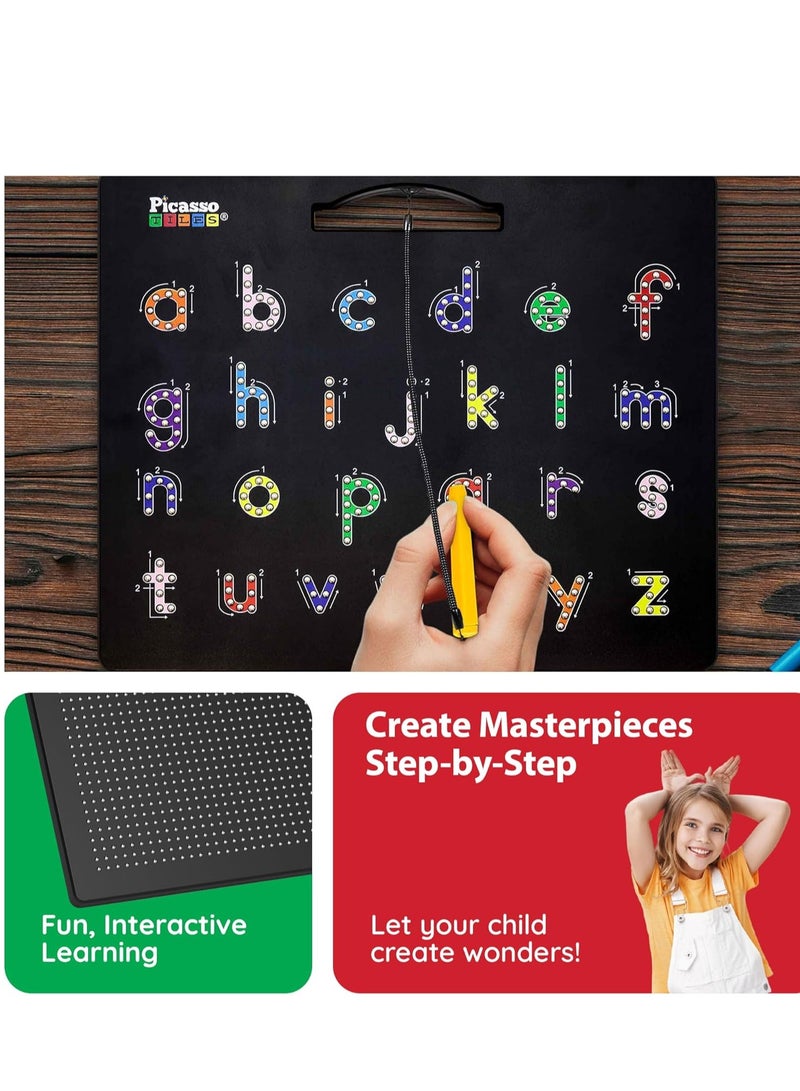 PicassoTiles Picasso - Double-Sided Magnetic Drawing Board with Alphabet Letters & Freestyle (10X12 Inch) – Interactive Learning Toy for Writing, Reading, and Creativity  - Image 4