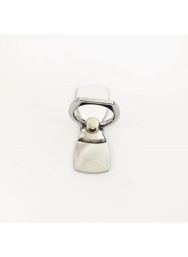 Loquat Bow Tie Ring Buckle Creative Mobile Phone Ring Bracket 360 Rotating Metal Desktop Support Back Bracket-Color:Silver-small Golden Bag Packaging - Image 1