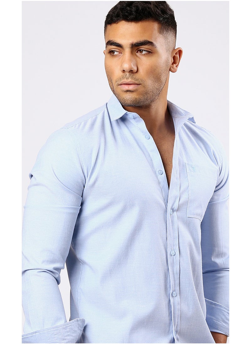 RAVIN Solid Long Sleeves Light Blue Shirt  - Image 1