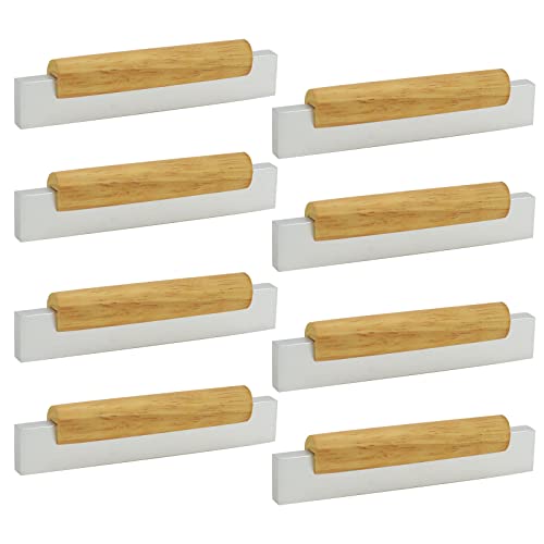 Mcredy Kitchen Cabinet Handles 8 Pcs 378 Hole Centers Silver Wooden Cabinet Pulls for Cupboard Handles Closet T Bar Drawer Pulls - Image 1