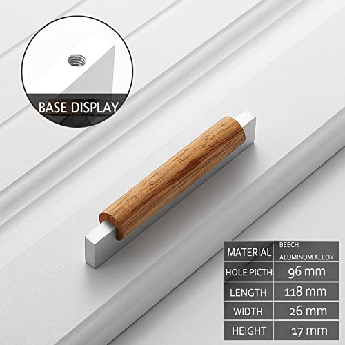 Mcredy Kitchen Cabinet Handles 8 Pcs 378 Hole Centers Silver Wooden Cabinet Pulls for Cupboard Handles Closet T Bar Drawer Pulls - Image 3