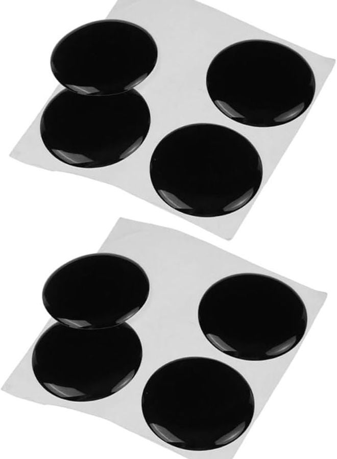 Black Car Door Lock Keyhole Protector Stickers 8Pcs Durable Easy Installation Vehicle Decoration - Image 1