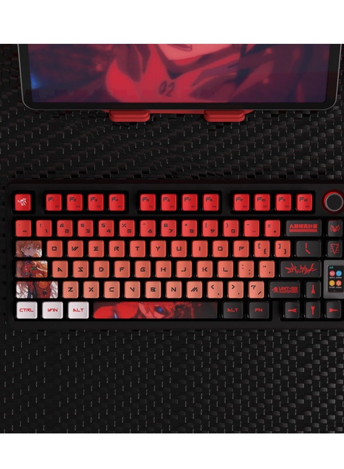 Evangelion Asuka Keycap PBT Mechanical Keyboard Keycaps 104 Keys  - Image 2