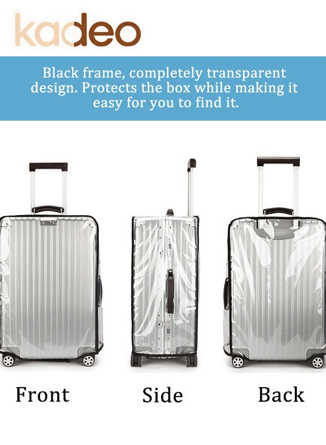 kadeo Clear Suitcase Cover for Luggage, Heavy Duty, Waterproof, PVC, Protector Prevents Scratches Damage for Wheeled Travel Luggage - Image 2