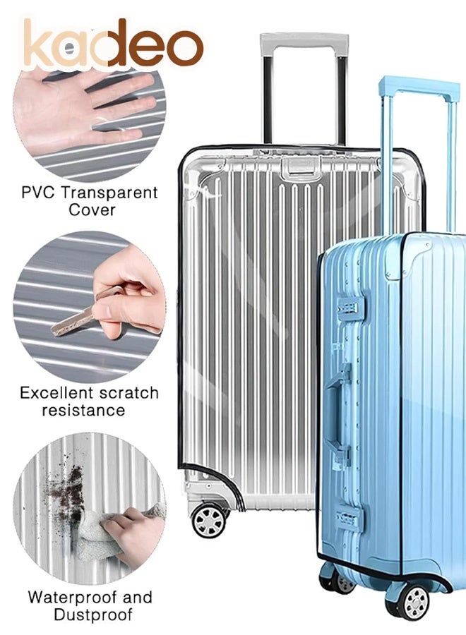 kadeo Clear Suitcase Cover for Luggage, Heavy Duty, Waterproof, PVC, Protector Prevents Scratches Damage for Wheeled Travel Luggage - Image 4