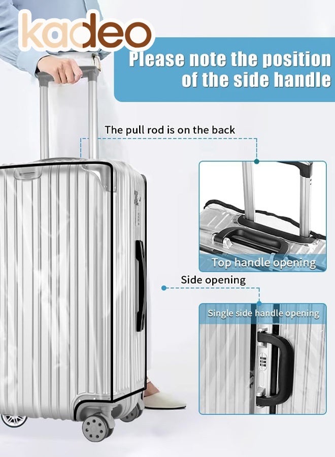 kadeo Clear Suitcase Cover for Luggage, Heavy Duty, Waterproof, PVC, Protector Prevents Scratches Damage for Wheeled Travel Luggage - Image 5