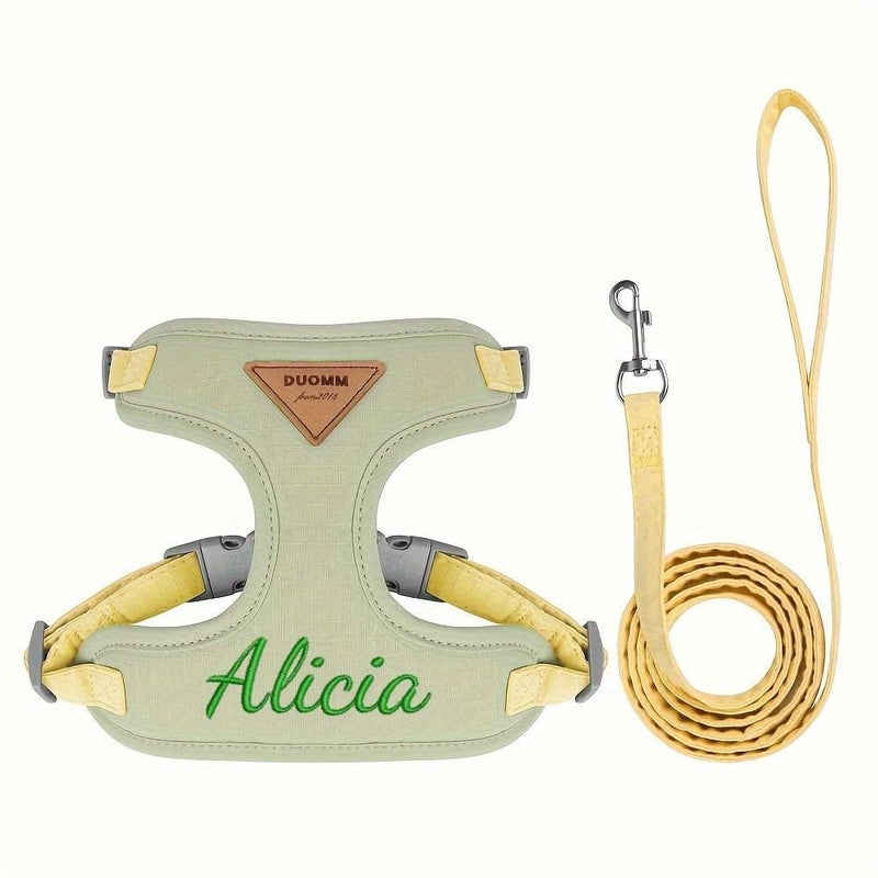 Green Pet Vest Style Leash Harness for Medium Dogs Cats Indoor Outdoor Walks - Image 5