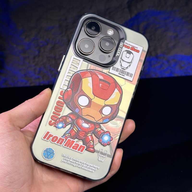 Double layer IMD color silver new animation phone case for iPhone15promax Apple 14 protective cover 11/12 - Image 1