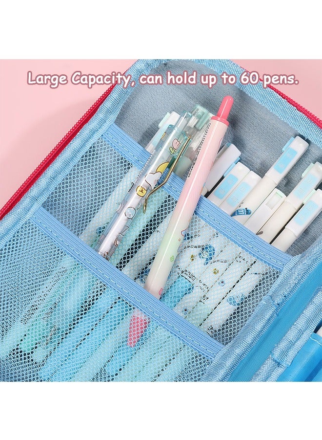 Generic 3D Cartoon Unicorn Pencil Case, Lovely Large Capacity Compartments Pen Holder Marker Bag with Double Zipper, Portable EVA Hard Pencil Case Pen Bag (Pink) - Image 4