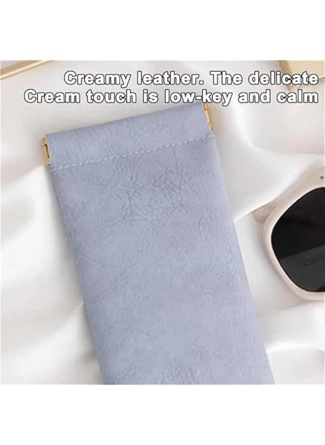 Generic Soft Glasses Case, Portable PU Leather Sunglasses Bag, Squeeze Top Glasses Case, Protective Eyewear Case, Soft Sunglasses  - Image 2