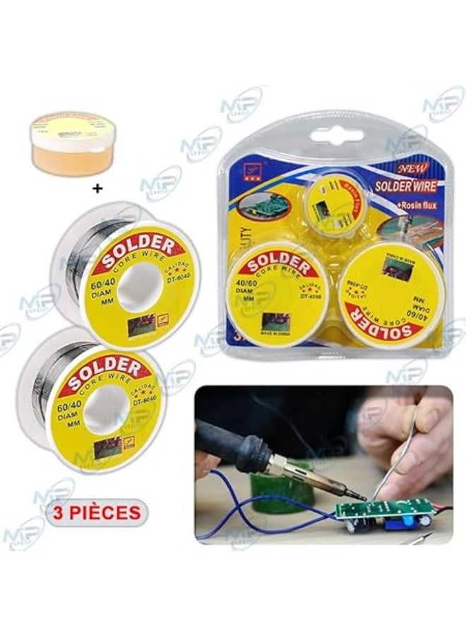 HULI 3Pcs Solder Wire Set with Rosin Flux – 40/60 Core Welding Wire Kit for Electrical and Electronic Repairs - Image 4
