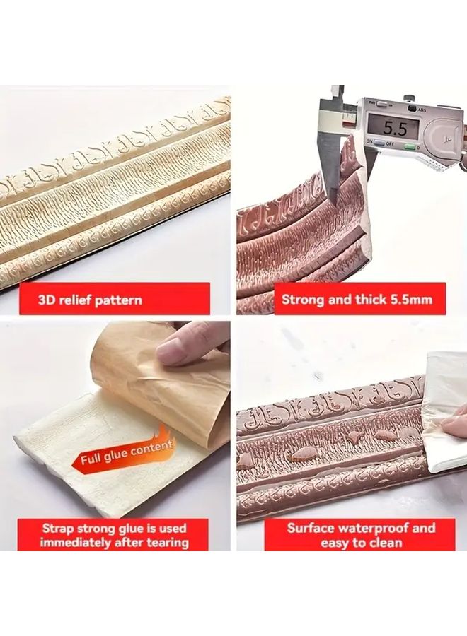 Grey 3D Self Adhesive Kickboard Wall Sticker 362.2 Inch Peel Stick Waterproof Anti Slip Floor Tape - Image 4