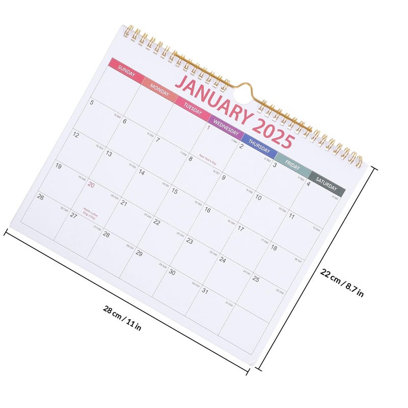 تقويم حائط 2025 - 12 شهرًا - إطار ملون - مخطط يومي للمنزل والمكتب - Image 3