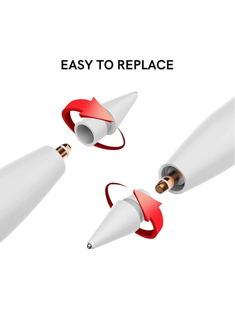 Y&D - Tips Replacement for Apple Pencil 1st Gen and 2nd Gen, No Wear Out Fine Point Precise Control Pen Like Nibs (Light Grey 0.8mm 2 Pack) - Image 1