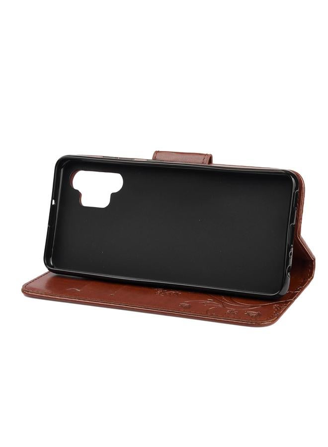 اس-توب جراب لهاتف Samsung Galaxy A32 4G بنقشة زهور الفراشة، جراب جلدي قلاب أفقي مع حامل وفتحات للبطاقات ومحفظة - Image 5