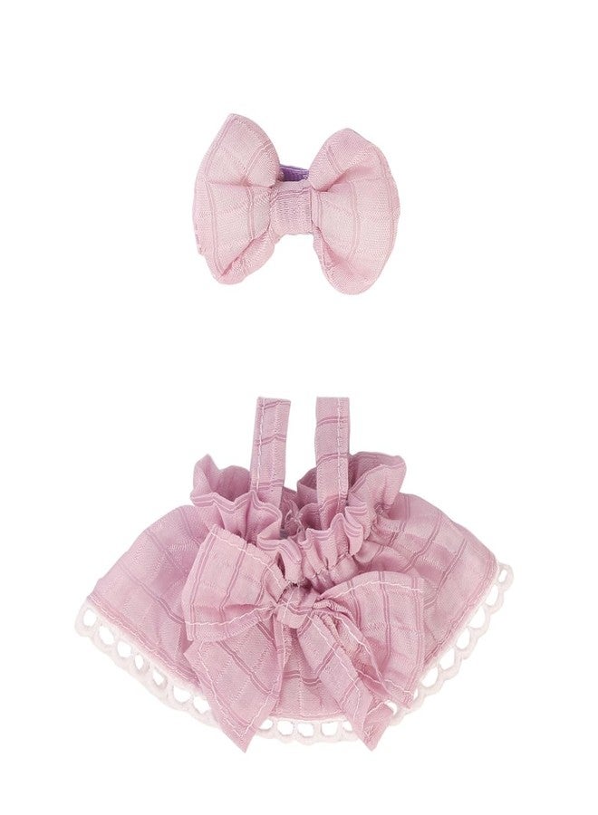LEWOTE Clothes Set for 17cm Doll, Hat Suit Ornaments Accessories Set for Any 17cm/6.7inch Doll[with Doll Clothes Storage Bag] (Purple Candy Skirt) - Image 1