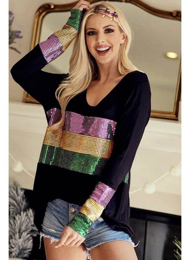 BVGA Mardi Gras Hair Clips Accessory Festive Rhinestone Glitter Rhinestone Mask Crown Fleur De Lis Charms Hairpins For Women Girls Funny Fiesta Mexican Holiday Party Jewelry Gifts (Cglitter Fleur De Lis) - Image 5