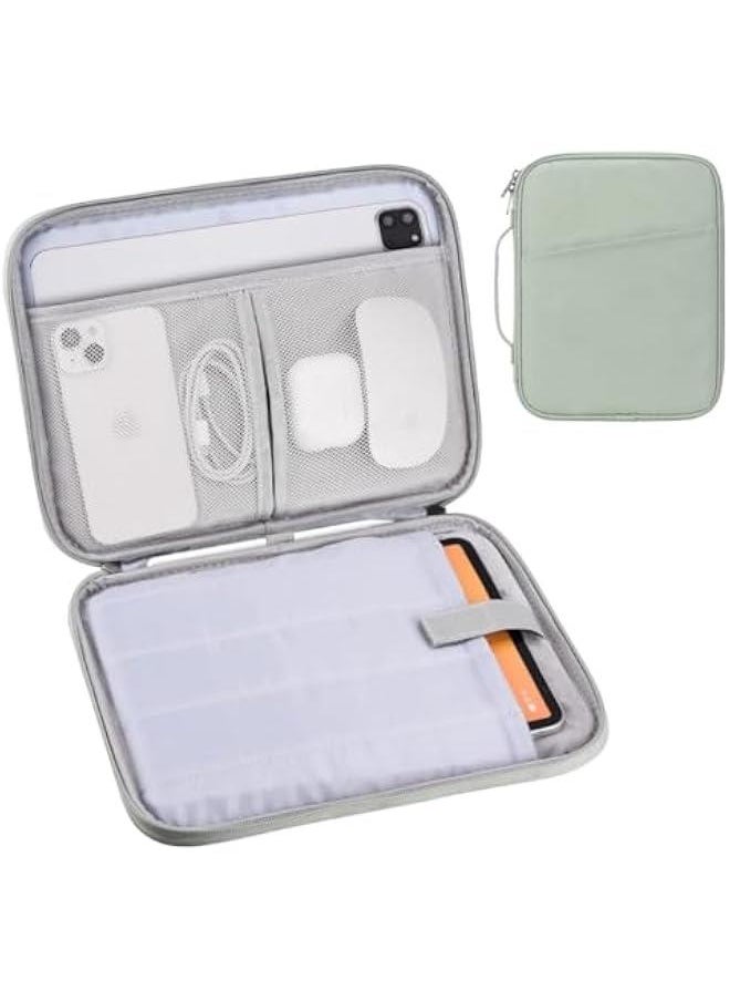 HOOKOR iPad Carrying Case, Padded Protective Travel Tablet Sleeve Bag for iPad Pro 11, iPad 10.9 (10th Gen), iPad Air (5/4th Gen), Galaxy Tab S9/S8 (Green, 9-11 Inch)  - Image 1