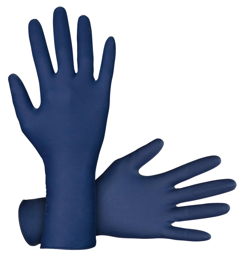 SAS Thickster Powdered Latex Disposable Gloves - 1 Box / 50 Gloves Total. 14 Mil, X-Large, Blue. Fully Textured. 12" Length. Puncture Resistant | 6604 - Image 5