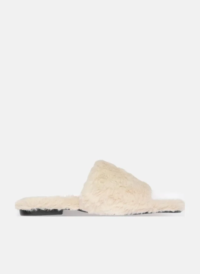 Buttercup Cloud-Like Comfort Plush Vegan Faux Fur Beige Slippers