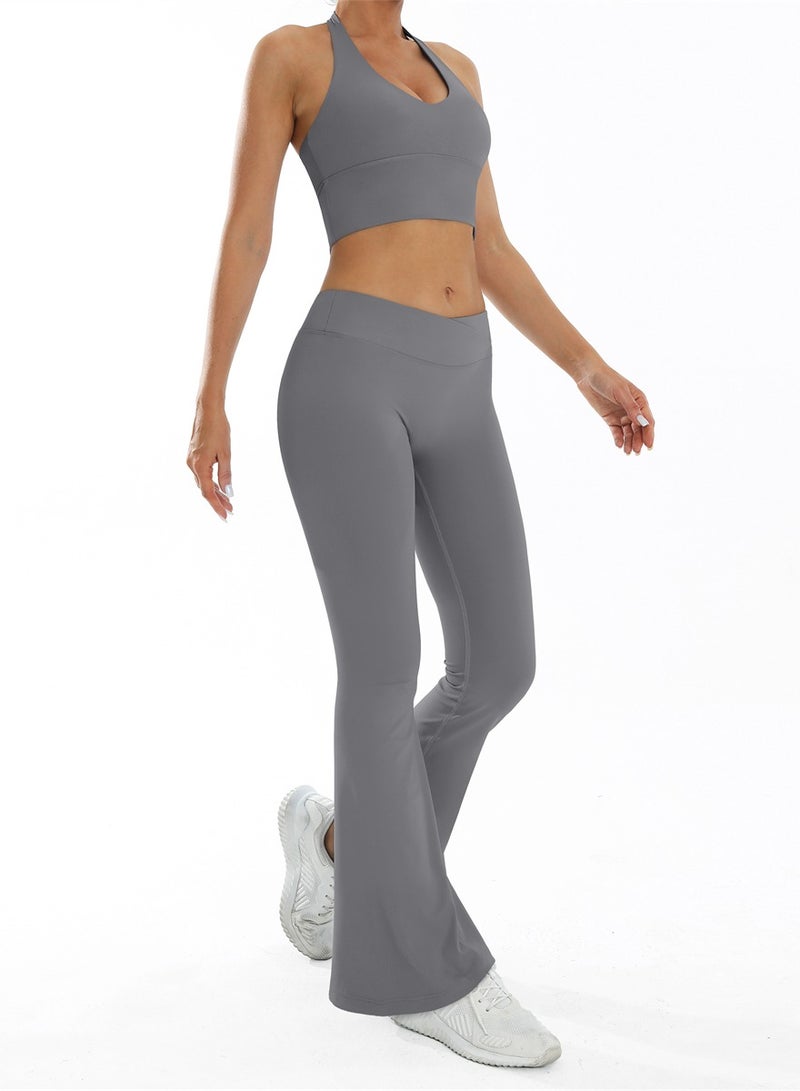 general Women 2PCS Sportswear Gym Workout Clothes Yoga Sets Sport Bra Push Up Flared Leggings Fitness Suits - Image 2