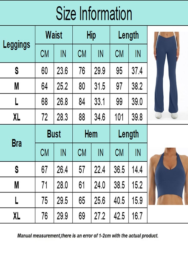 general Women 2PCS Sportswear Gym Workout Clothes Yoga Sets Sport Bra Push Up Flared Leggings Fitness Suits - Image 5