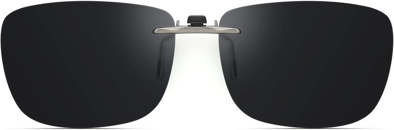 CAXMAN Polarized Clip On Sunglasses Over Prescription Glasses Men Women Compact Fit Non-Flip Up - Image 1