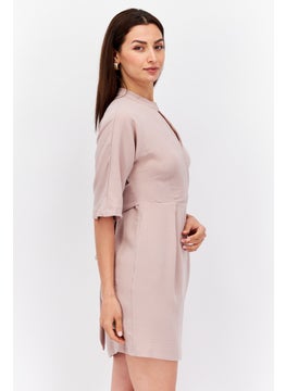 Closet London Women Plain Mini Dress, Light Pink  - Image 4