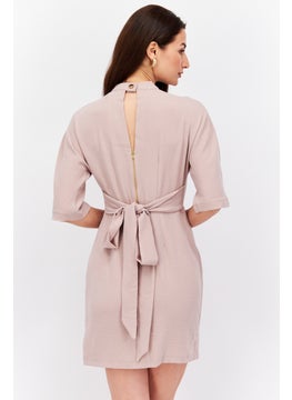 Closet London Women Plain Mini Dress, Light Pink  - Image 2