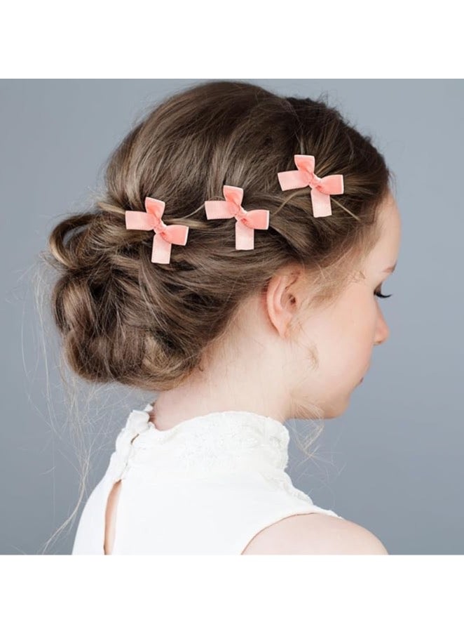 6 Pieces Pink Mini White Bowknot Hair Clips for Women Girls, Small Cute Bows Hair Ribbon Alligator Clips, Charming Hair Accessories for Every Occasion - Image 2