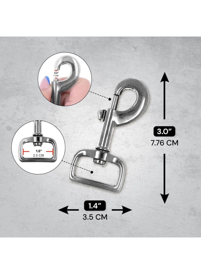 Swivel Snap Hooks Heavy Duty Trigger Clip Clasps for Dog Leashes, Bags, Backs, Straps, Harnesses, 10 Pieces Silver - Image 2