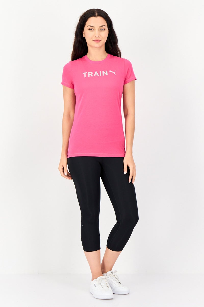 PUMA تي شيرت رياضي نسائي بأكمام قصيرة، خارجي، وردي - Image 4