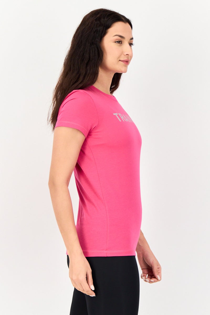 PUMA تي شيرت رياضي نسائي بأكمام قصيرة، خارجي، وردي - Image 2