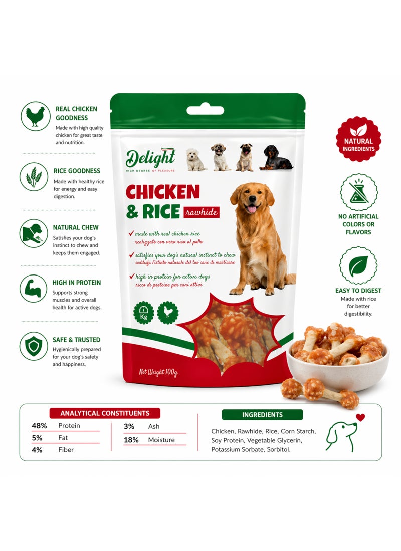 Delight Chicken N Rice Rawhide Stick - Image 2