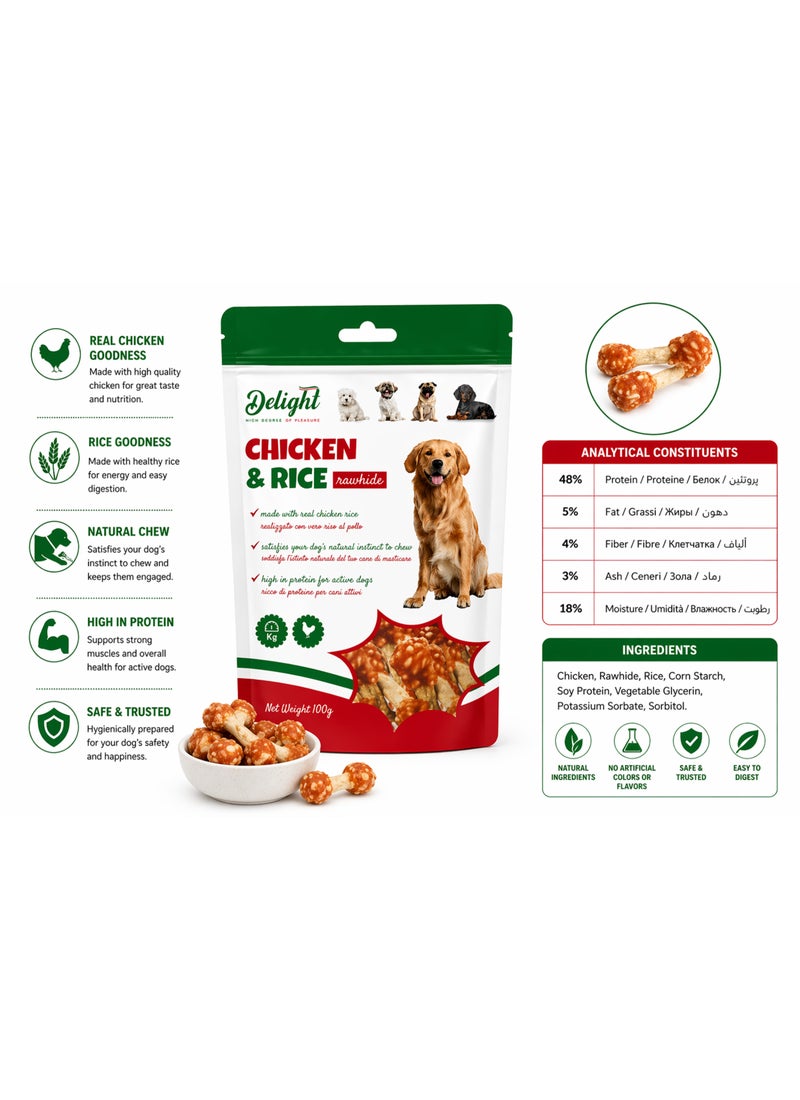 Delight Chicken N Rice Rawhide Stick - Image 4