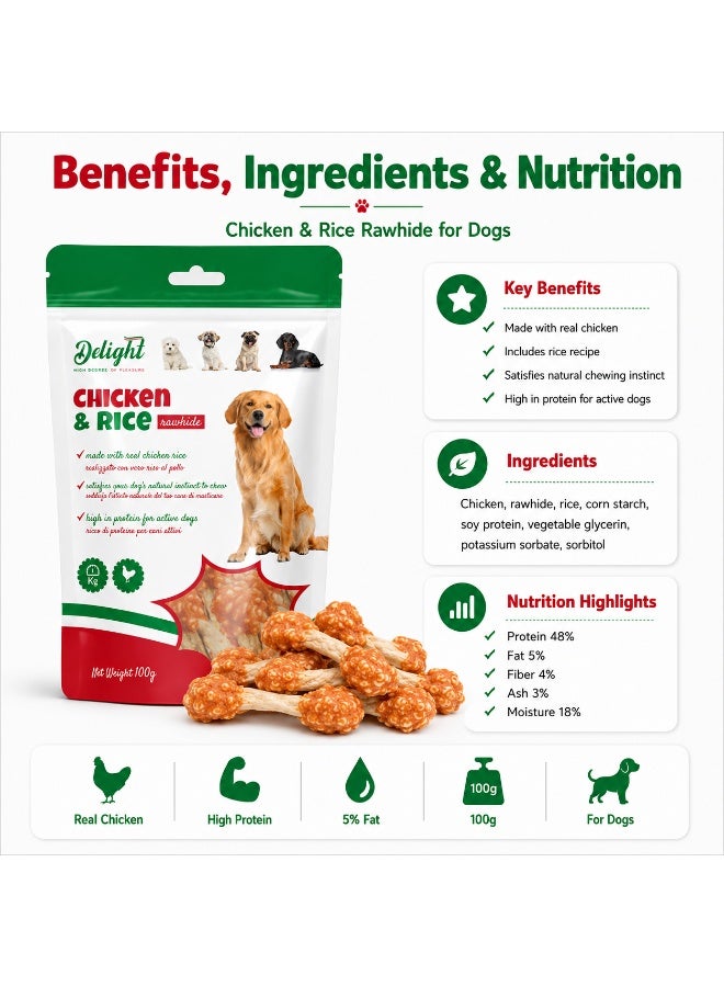 Delight Chicken N Rice Rawhide Stick - Image 3